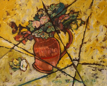 Peinture intitulée "Hellébores" par Pierre Paszkowski, Œuvre d'art originale, Huile