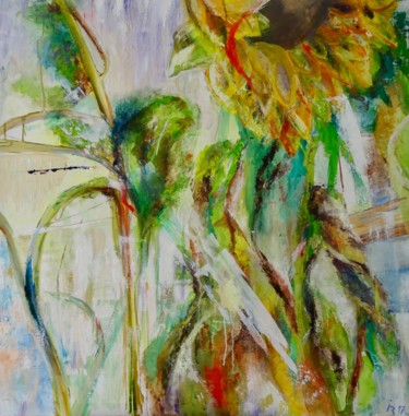 Peinture intitulée "tournesol" par Isabelle Reygaerts, Œuvre d'art originale, Huile