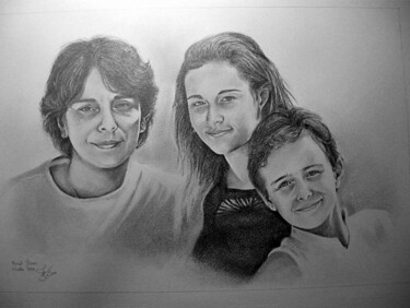 Dessin intitulée "Portrait de groupe…" par Marcel Boos, Œuvre d'art originale