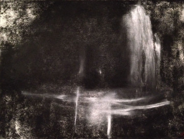 Drawing titled "Reflet" by B L, Original Artwork, Charcoal