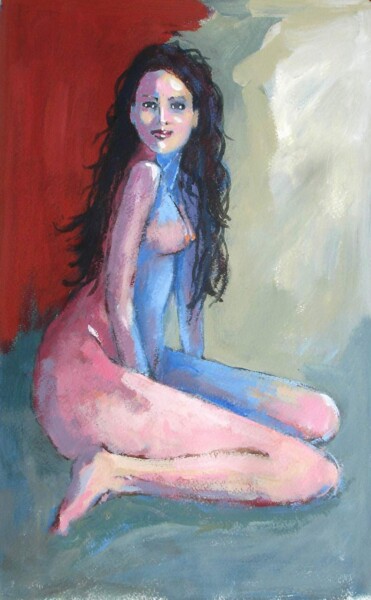 Peinture intitulée "MALY - NU ASSIS DE…" par Marcel Clerc, Œuvre d'art originale, Acrylique