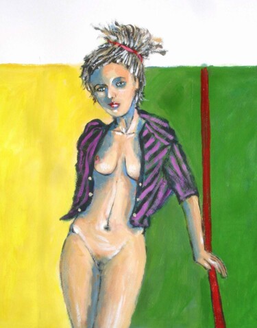 Peinture intitulée "MALY - LA FILLE AU…" par Marcel Clerc, Œuvre d'art originale, Acrylique