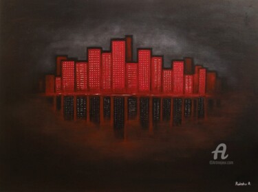 Abstract Art, City View Painting titled "Abstract Art, City…" by Raksha R, Original Artwork, Acrylic
