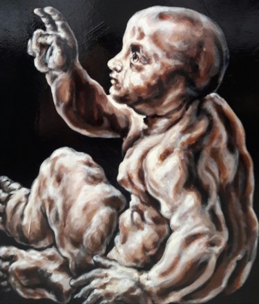 Peinture intitulée "Étude de "Léonard d…" par Sam Keusseyan, Œuvre d'art originale, Acrylique