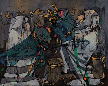 Malarstwo zatytułowany „Bima” autorstwa Małgorzata Krasucka, Oryginalna praca, Olej Zamontowany na Drewniana rama noszy