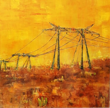 Painting titled "Energie" by Jeanne-Marie Delbarre, Original Artwork, Acrylic Mounted on Wood Stretcher frame