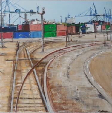 Peinture intitulée "Sur les Docks" par Jeanne-Marie Delbarre, Œuvre d'art originale, Acrylique