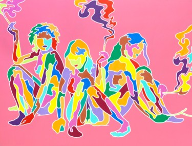 Pintura titulada "les-trois-graces je…" por Erwin Esquivel C, Obra de arte original, Acrílico