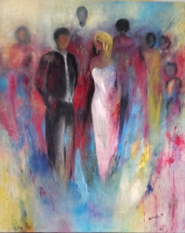 Peinture intitulée "conversation" par Danielle Mangeon, Œuvre d'art originale, Acrylique