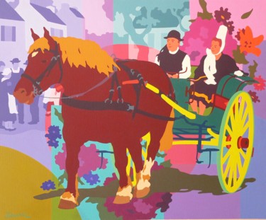 Peinture intitulée "Fleur d'été" par Danielle Braillon (DANIELL), Œuvre d'art originale, Huile