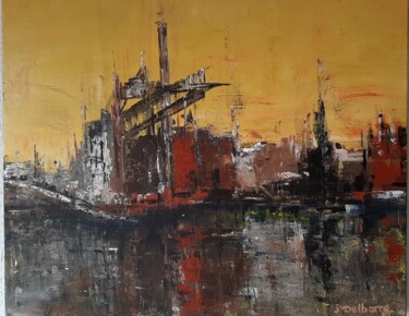 Malerei mit dem Titel "Usine" von Jeanne-Marie Delbarre, Original-Kunstwerk, Acryl Auf Keilrahmen aus Holz montiert