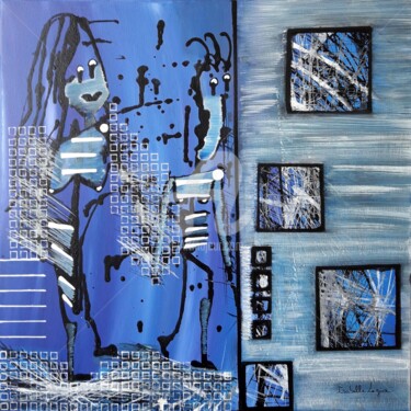 La vie de couple est une mosaique Peinture intitulée "La vie de couple es…" par Pinkivioletblue, Œuvre d'art originale, Acrylique Monté sur Châssis en bois