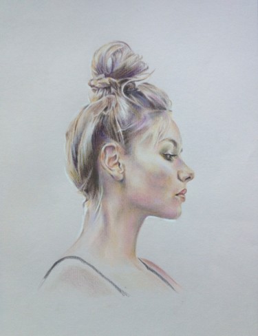 Dessin intitulée "Lou" par Michèle Rais, Œuvre d'art originale, Pastel