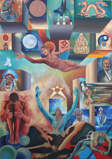 SÓ HÁ UM DEUS Pintura intitulada "SÓ HÁ UM DEUS" por Emanuel Aguiar, Obras de arte originais, Óleo