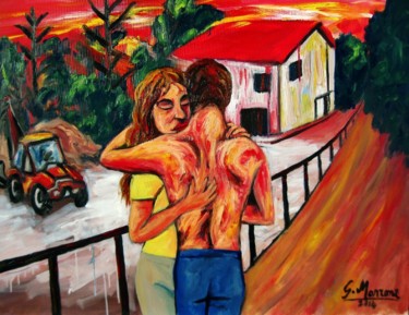 Pintura intitulada ""L'abbraccio"" por Gianni Marrone, Obras de arte originais