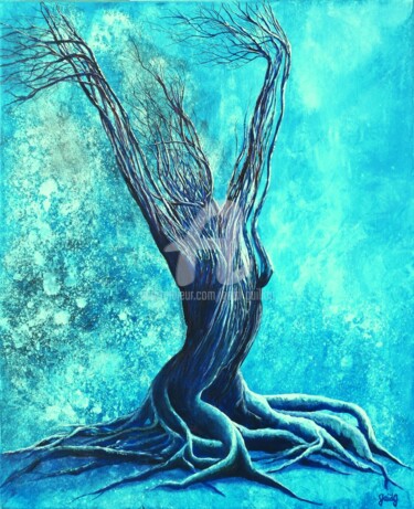 Peinture intitulée "Eveil hivernal" par Gaïdg, Œuvre d'art originale, Acrylique Monté sur Châssis en bois