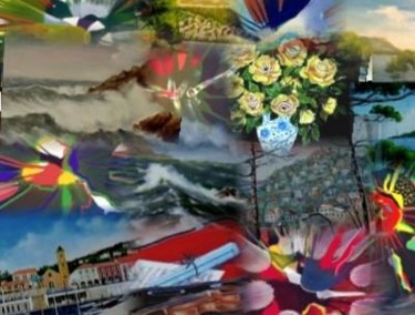 Peinture intitulée "meli-melo-4" par Gisèle Darrieux-Boblin, Œuvre d'art originale, Huile