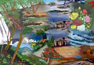 Peinture intitulée "meli-melo-5" par Gisèle Darrieux-Boblin, Œuvre d'art originale, Huile