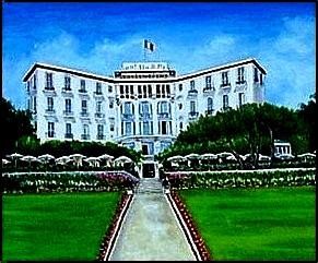 paradis des milliardaires-Grand Hôtel du Cap Ferrat Painting titled "paradis des milliar…" by Gisèle Darrieux-Boblin, Original Artwork, Oil