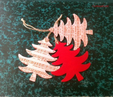 Artisanat intitulée "Sapin style Vintage…" par Creasoize, Œuvre d'art originale