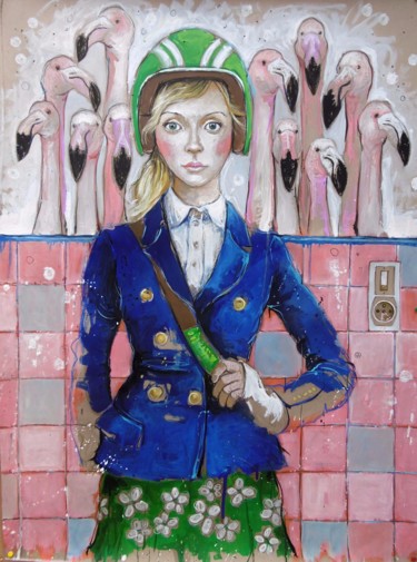 Peinture intitulée "en passant, voir le…" par Catherine Cornec, Œuvre d'art originale, Huile