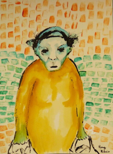 Disegno intitolato "Back from shopping" da Hang Ribeir, Opera d'arte originale, Inchiostro