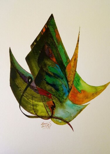 Peinture intitulée "la-paix.jpg" par Brahim Karim, Œuvre d'art originale, Calligraphie arabe