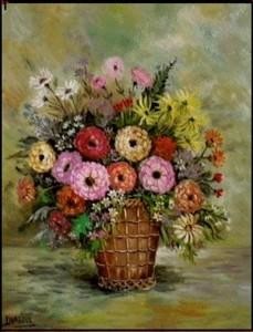 Painting titled "bouquet des champs" by Gisèle Darrieux-Boblin, Original Artwork, Oil