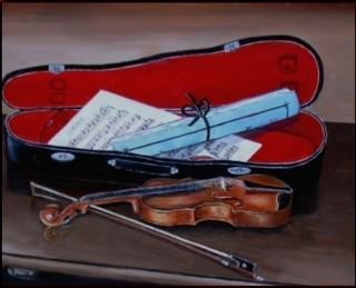 绘画 标题为“mon violon” 由Gisèle Darrieux-Boblin, 原创艺术品, 油