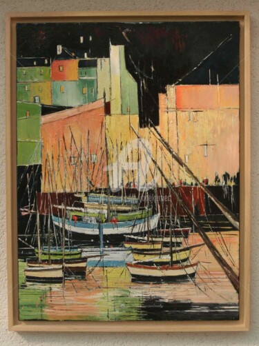 Peinture intitulée "Nocturne à Douarnen…" par James Burgevin, Œuvre d'art originale, Huile