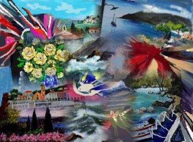 Peinture intitulée "meli-melo -7" par Gisèle Darrieux-Boblin, Œuvre d'art originale, Huile