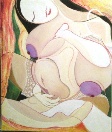 Peinture intitulée "variante-erotique -…" par Matray Marie-Christine, Œuvre d'art originale