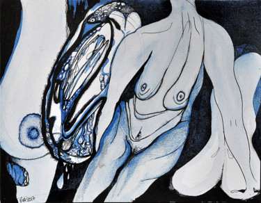 Dessin intitulée "Encre de Chine 2017" par Eva Mifsud, Œuvre d'art originale, Encre