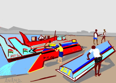 Digital Arts titled "boat-e.jpeg" by Anandswaroop Manchiraju, Original Artwork, Digital Painting