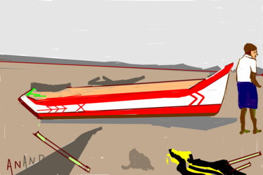 Digital Arts titled "boat-f.jpeg" by Anandswaroop Manchiraju, Original Artwork, Digital Painting