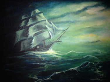 「ghost ship」というタイトルの絵画 Mehenni Khadidjaによって, オリジナルのアートワーク, アクリル