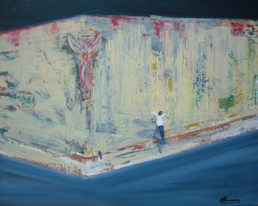 Painting titled "L'Enfant et le Sphy…" by Benjamin Menasce, Original Artwork, Acrylic