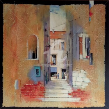 Peinture intitulée "La fenêtre bleue" par James Burgevin, Œuvre d'art originale, Acrylique