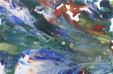 Peinture intitulée "Sous l'eau 1" par Christine Barone, Œuvre d'art originale, Acrylique