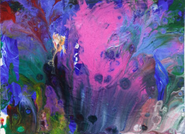 Peinture intitulée "Sous l'eau 5" par Christine Barone, Œuvre d'art originale, Acrylique