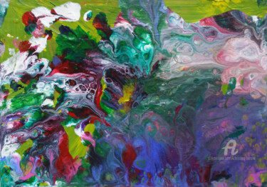 Peinture intitulée "Sous l'eau 6" par Christine Barone, Œuvre d'art originale, Acrylique