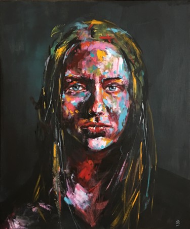 Peinture intitulée "tristesse" par Jérôme Royer, Œuvre d'art originale, Acrylique