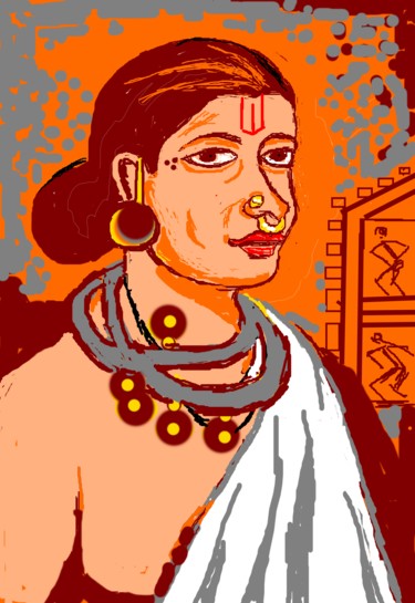 Digital Arts titled "tribal-beauty.jpg" by Anandswaroop Manchiraju, Original Artwork, Digital Painting