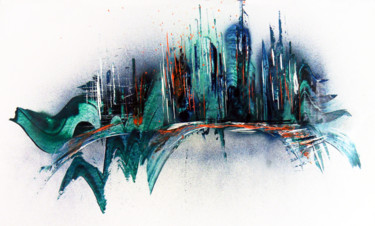 Abstrait Bombes aerosols graffiti - Moved Malerei mit dem Titel "Abstrait Bombes aer…" von Airgone, Original-Kunstwerk, Acryl