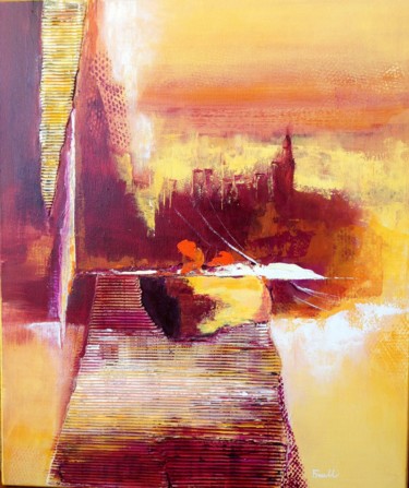 Peinture intitulée "Dans la brume   46x…" par Frall, Œuvre d'art originale