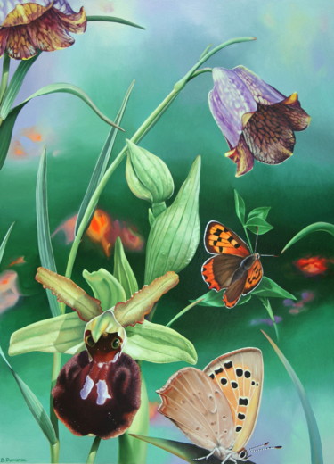 Peinture intitulée "Compos. 9: Chut! On…" par Bernard Domange, Œuvre d'art originale, Huile