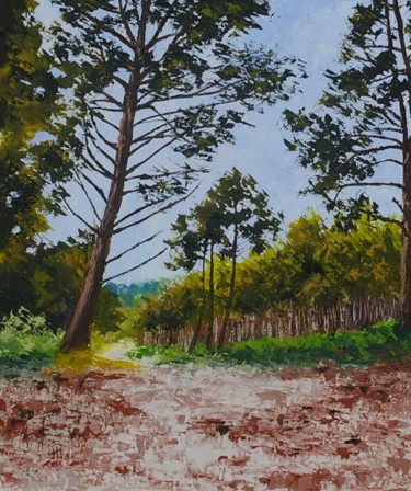 Painting titled "sentier des maigric…" by Chantal Herran, Original Artwork, Oil