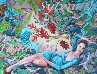 Fam.1 Fagacées / Sylviidés Peinture intitulée "Fam.1 Fagacées / S…" par Bernard Domange, Œuvre d'art originale, Huile