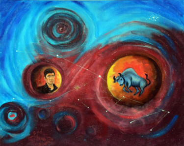 Pintura titulada "Boğa Burcu Takım Yı…" por Erdal Bölükbaşı, Obra de arte original, Acrílico