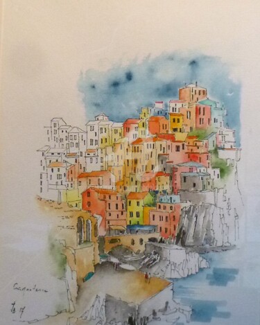 Peinture intitulée "Cinquocento" par James Burgevin, Œuvre d'art originale, Aquarelle